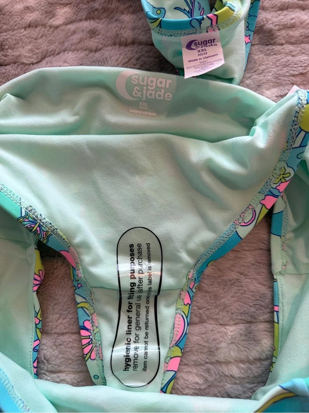 Sugar & Jade Two-Piece Floral Swim Set - Turquoise & Pink Swimsuit